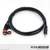 Câble 2x RCA vers mini Jack 3.5mm, 3m, m/m