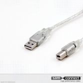 Câble USB A vers USB B 2.0, 3 m, m/m